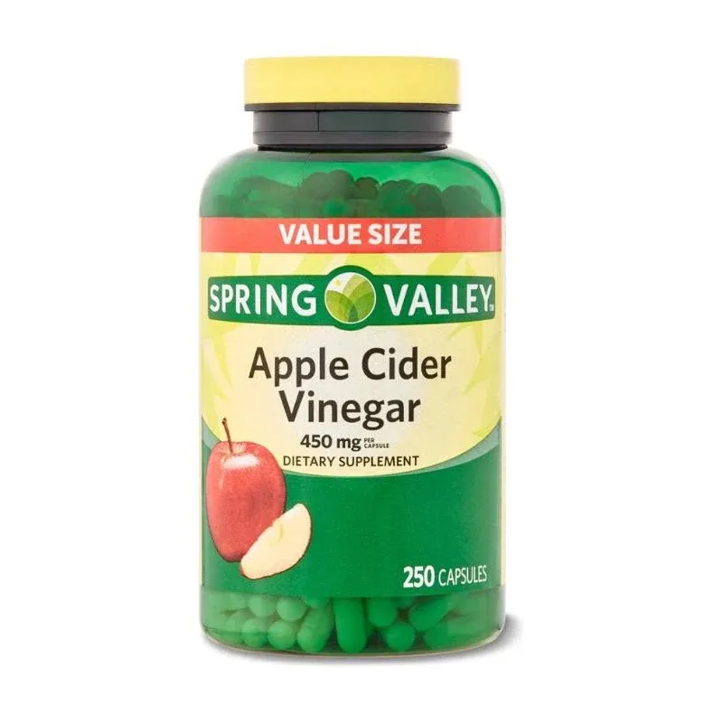 Spring Valley Apple Cider Vinegar Dietary Supplement Value Size 450 mg 250 count