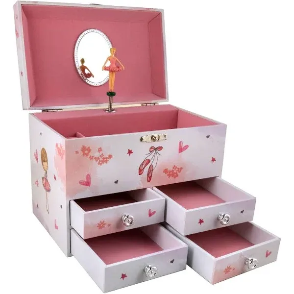 Ballerina Friends 4 Drawer Musical Jewelry Chest