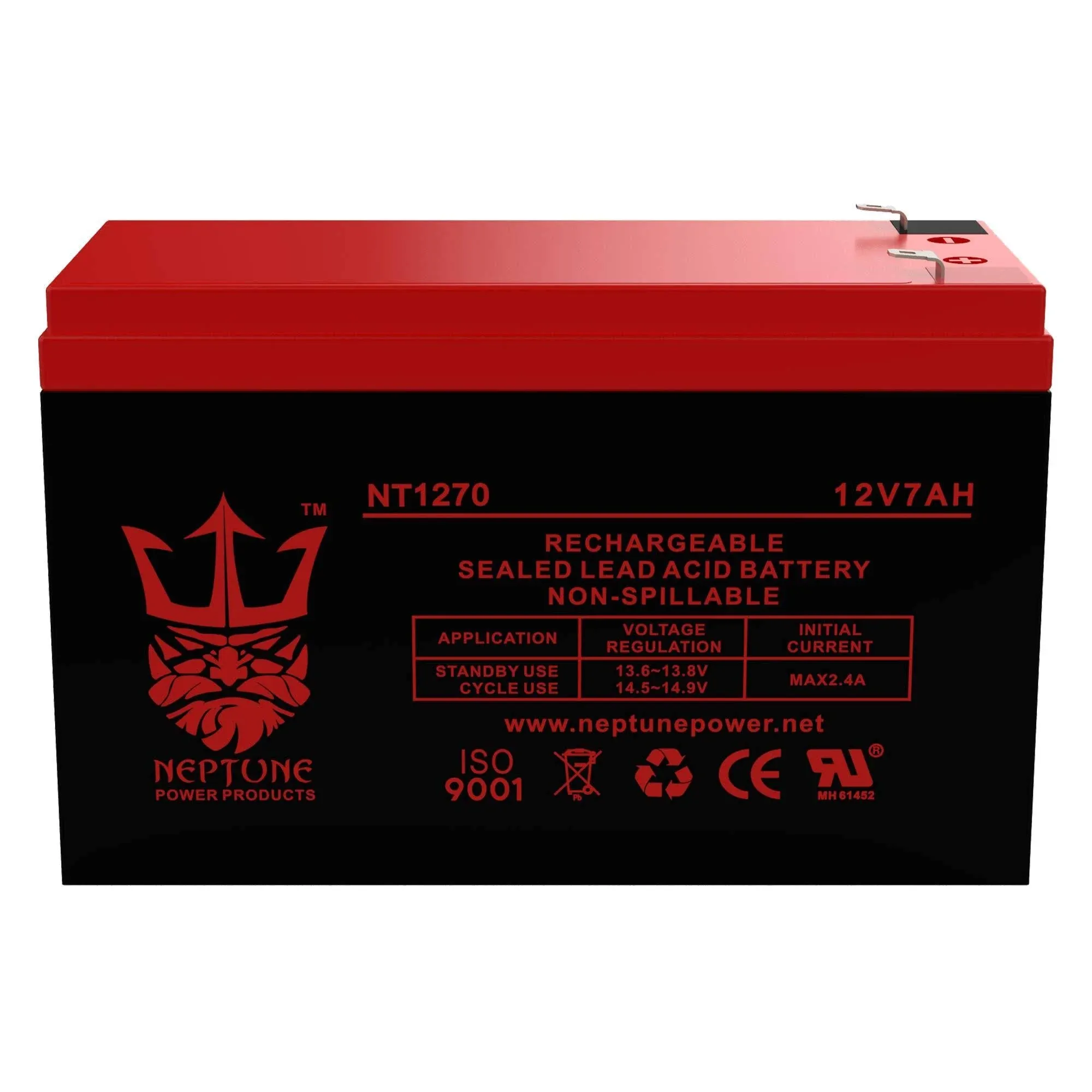 Neptune Brand NT1272 12v 7.2ah Replacement SLA Battery for UPG Security Alarm System Battery 12V 7.2Ah SLA Security Certified-Electronics