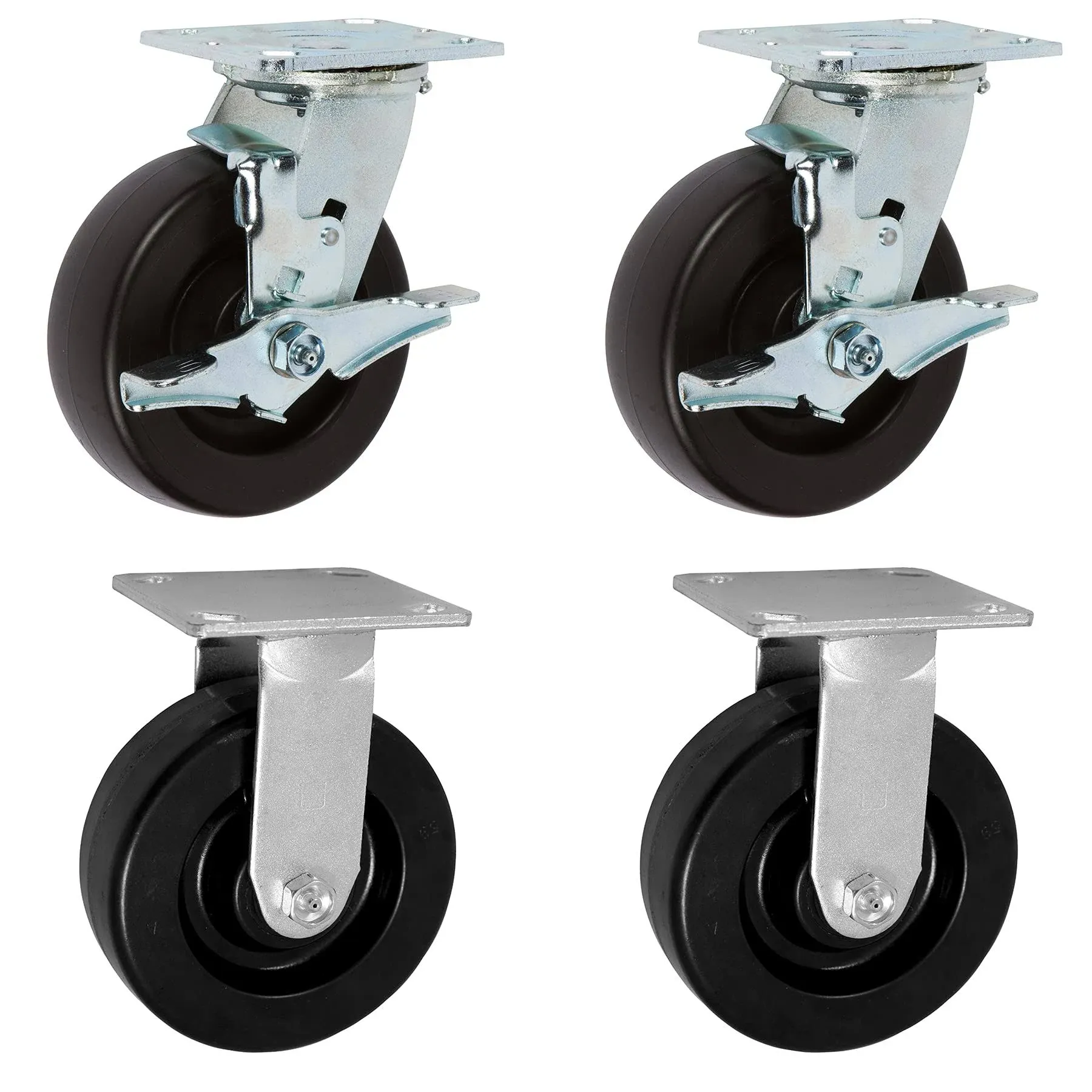 Icon Caster Wheels 6 x 2 Phn Heavy Duty Industrial Casters, Top Plate 4 x 4.5 ...