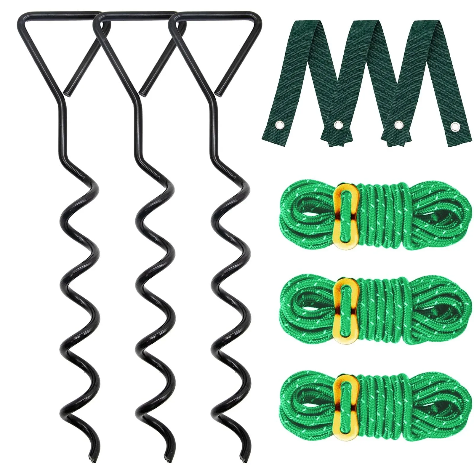 Doksving Tree Stakes and Supports for Leaning Trees,3Pcs 15.8" Spiral Tree Stake Kit for Young Trees Straightening,Include 3 PCS 15.8" Steel Tree