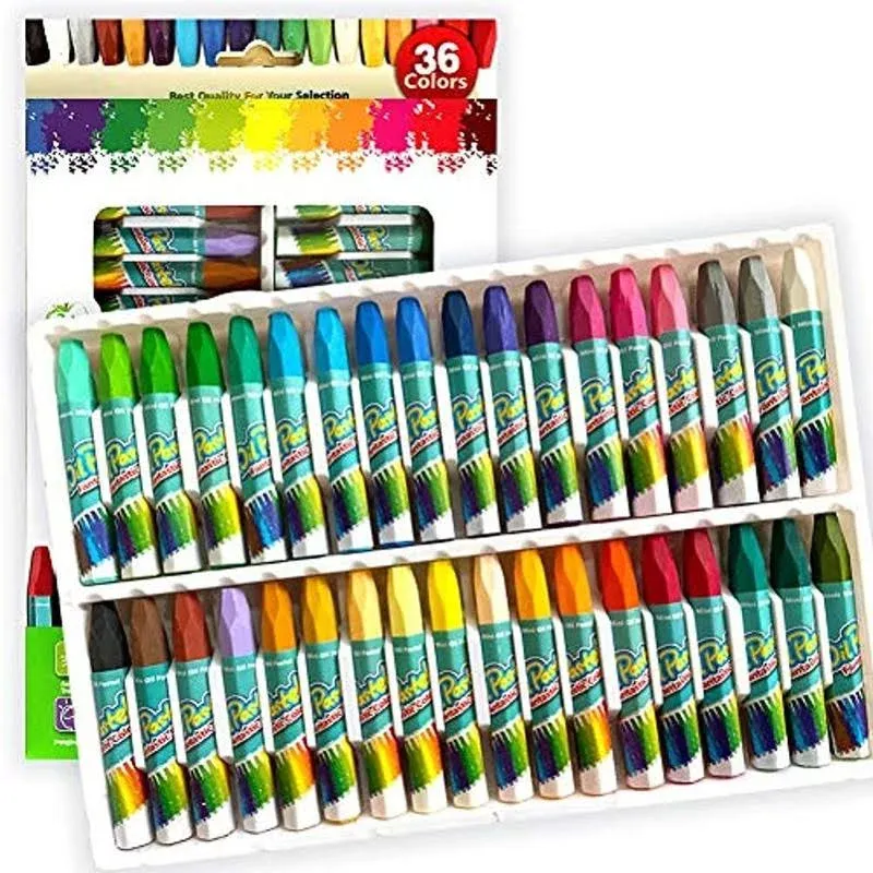 Non Toxic Oil Pastels36 Assorted Colors Art Crayon Oil Paint Sticks Soft Past...