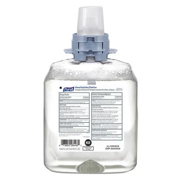 Purell Hand Sanitizer,Cartridge,Foam,1200mL,PK4 5193-04