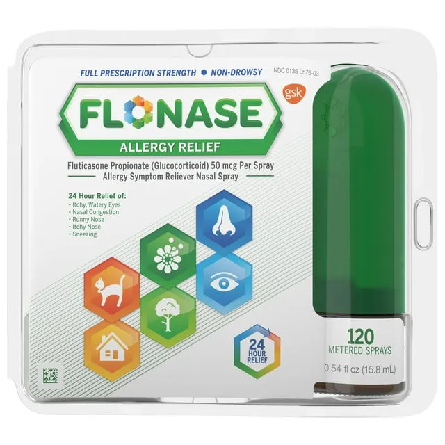 Flonase Allergy Relief Nasal Spray, 120 Count Pack of 3, Flonase-5e by Flonase