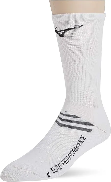 Mizuno Runbird Volleyball Crew Socks, Medium, White