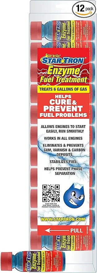 STAR BRITE Star Tron Enzyme Fuel Treatment SEF Gasoline Formula - 1 oz. Treats 6 Gallons - 1 OZ - 12 Pack (14312)