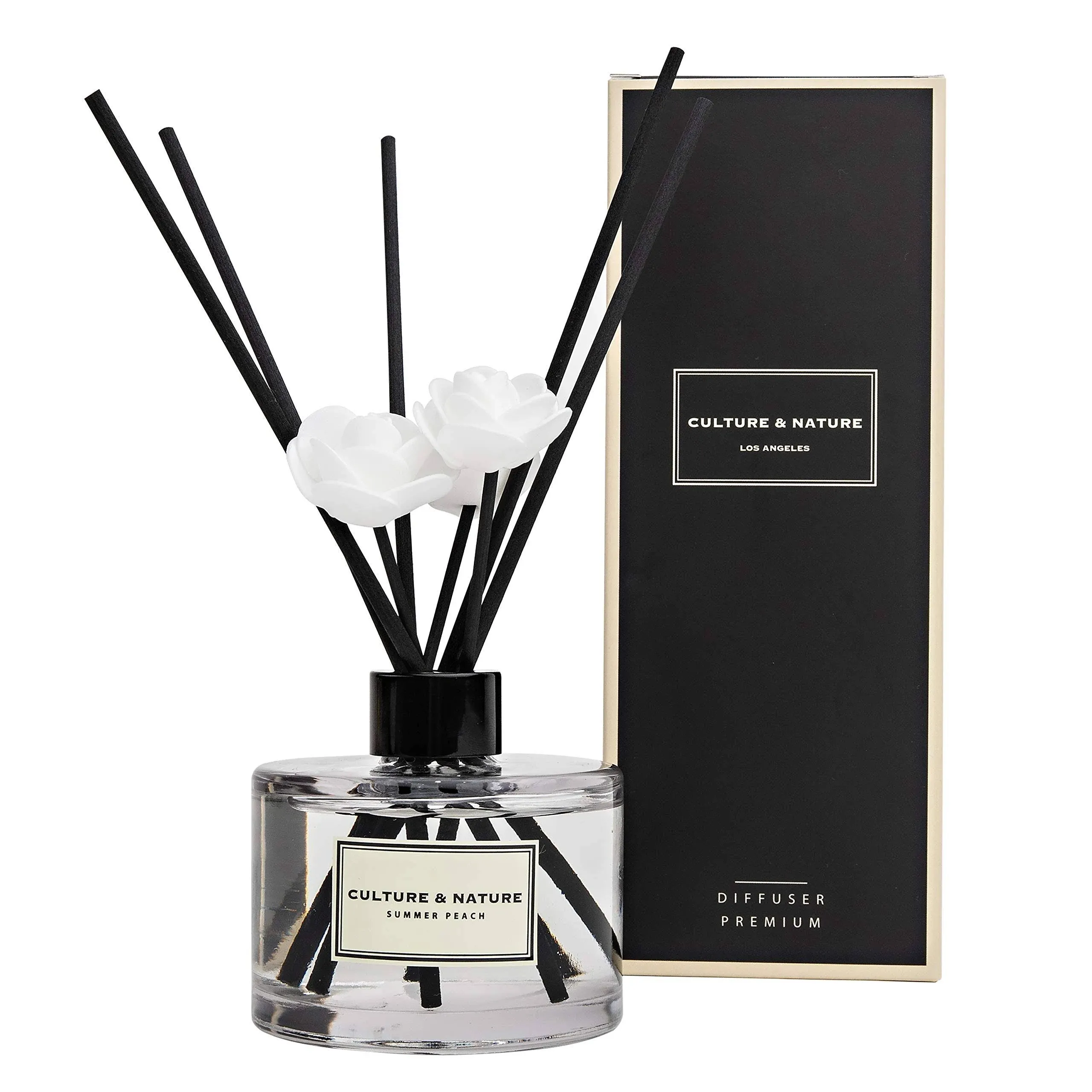 CULTURE &amp; NATURE Reed Diffuser 6.7oz (200ml) Summer Peach Scented Reed Diffus...