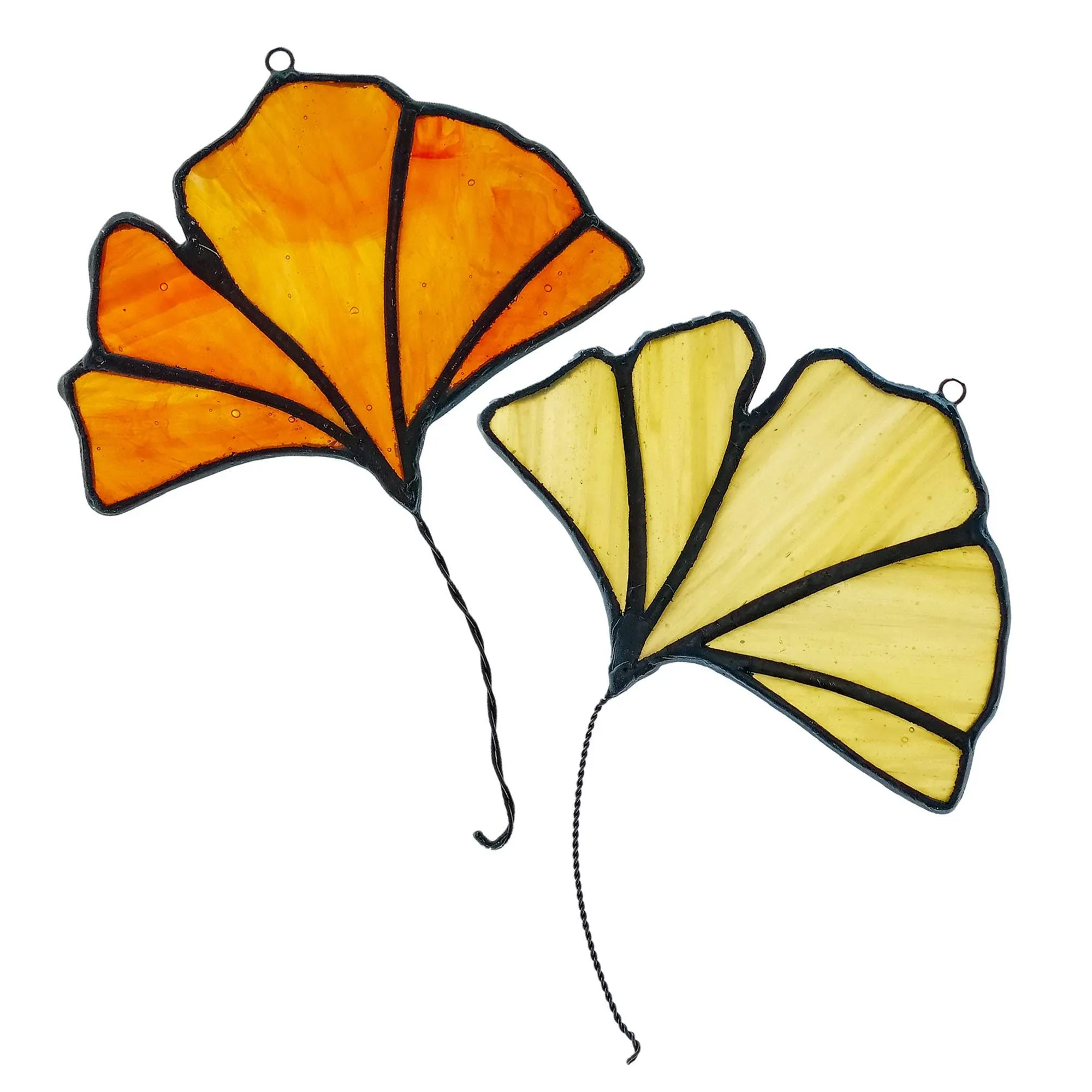 Fall Decor Ginkgo Leaves Suncatcher for Window Stained Glass Window Hanging,Autumn Leaves Decorations Birthday Gifts for Women