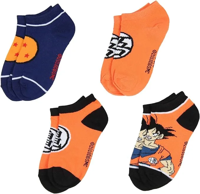 Dragon Ball Z Goku Kame Symbols Ankle No Show Socks (4 Pairs)