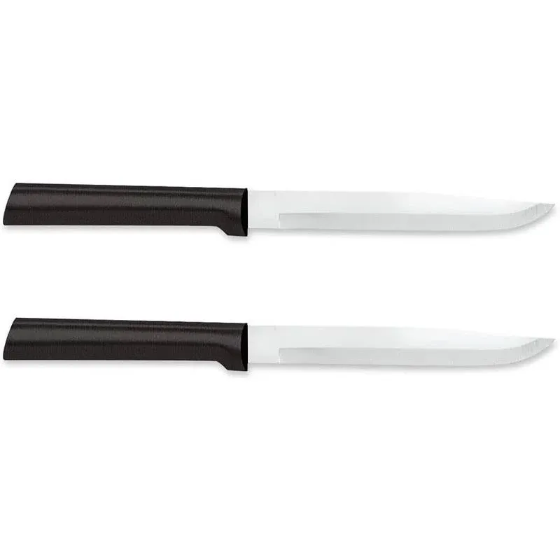 Rada Cutlery Utility Steak Knife with Black Stainless Steel Handle Pack of 2