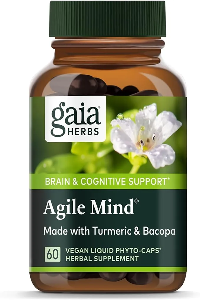 Gaia Herbs Agile Mind, Vegan Liquid Phyto-Caps - 60 capsules