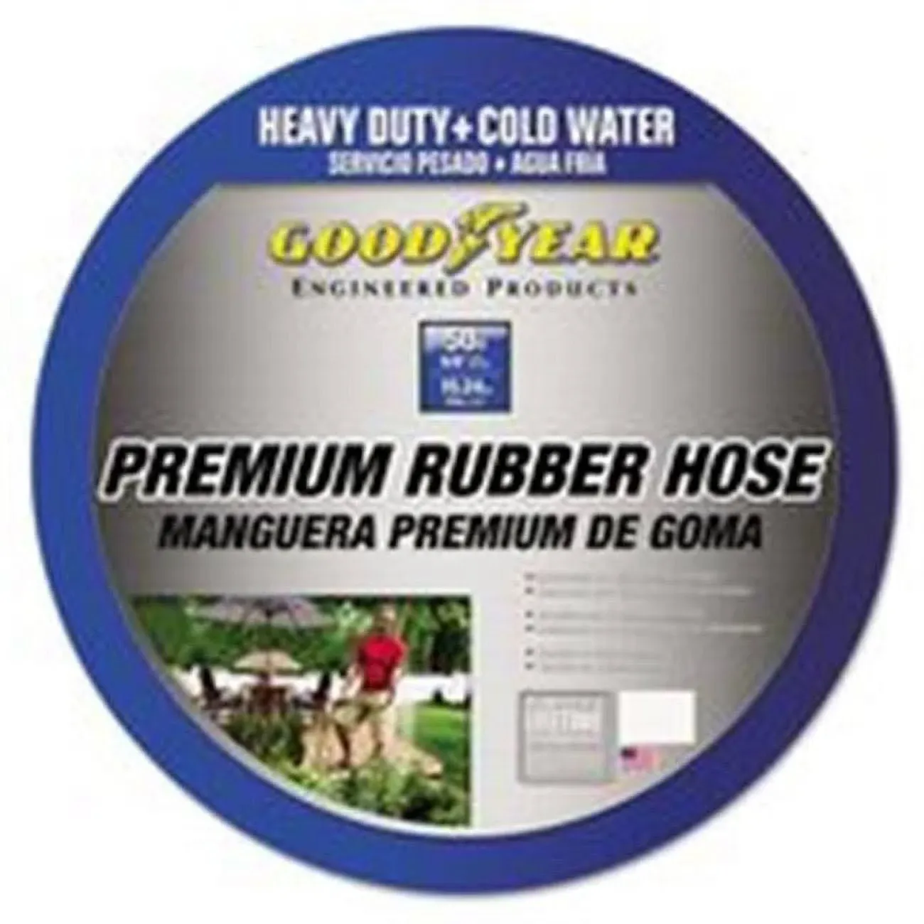 Continental ContiTech Premium Garden, Black Heavy Duty Cold Water Garden Hose, 5/8"" ID x 50' Length, MXF GHT"