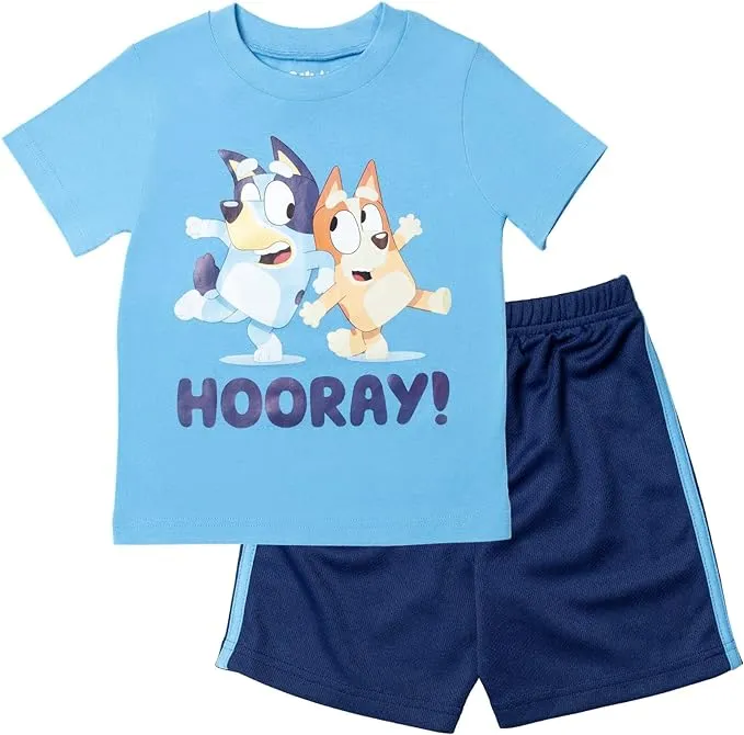 Bluey Toddler Boys T-Shirt and Mesh Shorts Outfit Set