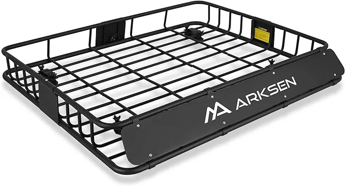 Arksen 43 x 50 inch Universal Extra Wide 150lb Heavy Duty Roof Rack Cargo with ...