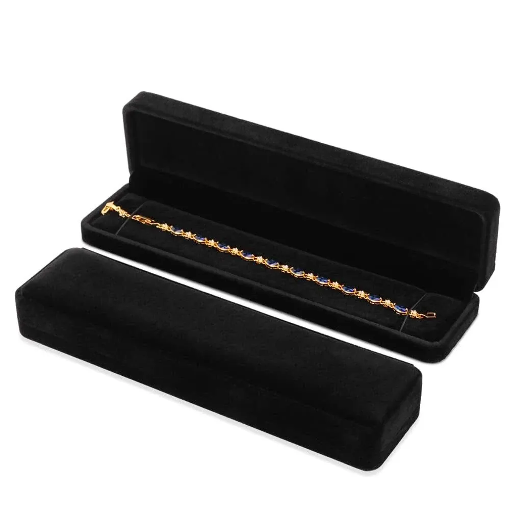 iSuperb Set of 2 Classic Velvet Necklace Chain Bracelet Display Case Storage Jewelry Gift Box