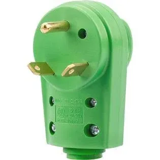 RVGUARD NEMA TT-30P RV Replacement Male Plug 125V 30 Amp with Disconnect Handle,