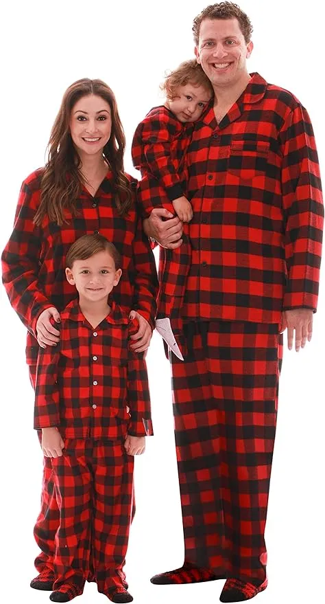 #followme Family Pajamas Flannel Kids Pajama Set 43648-10195-7 (Buffalo Plaid Small Women)