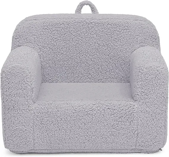 Delta Children Cozee Sherpa Kids Chair in Grey