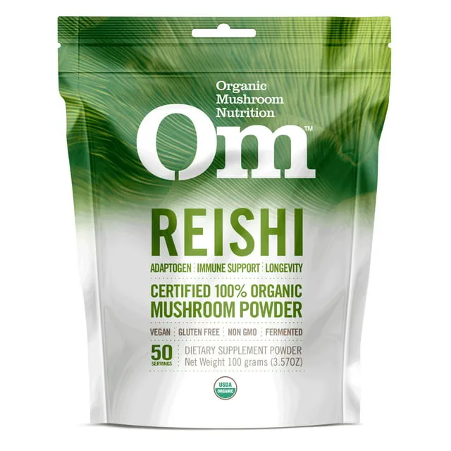 Om Mushrooms, Reishi,  Certified Organic Mushroom Powder, 3.5 oz (100 g)