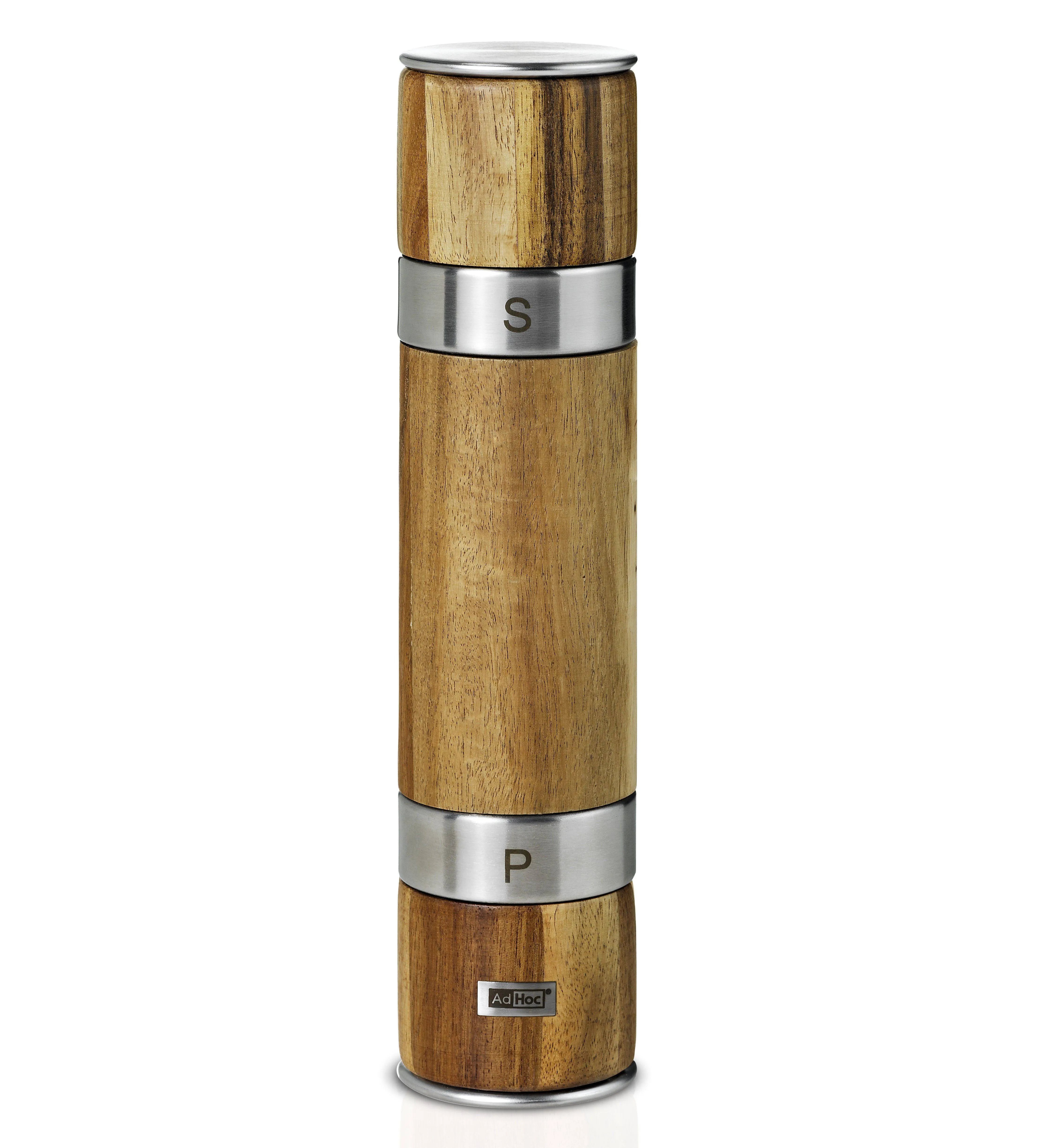 ADHOC Duomill Double Salt & Pepper Mill Acacia Wood