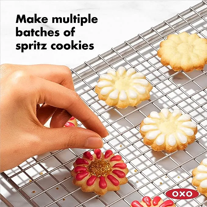 OXO Good Grips 14-Piece Cookie Press Set Stainless Steel