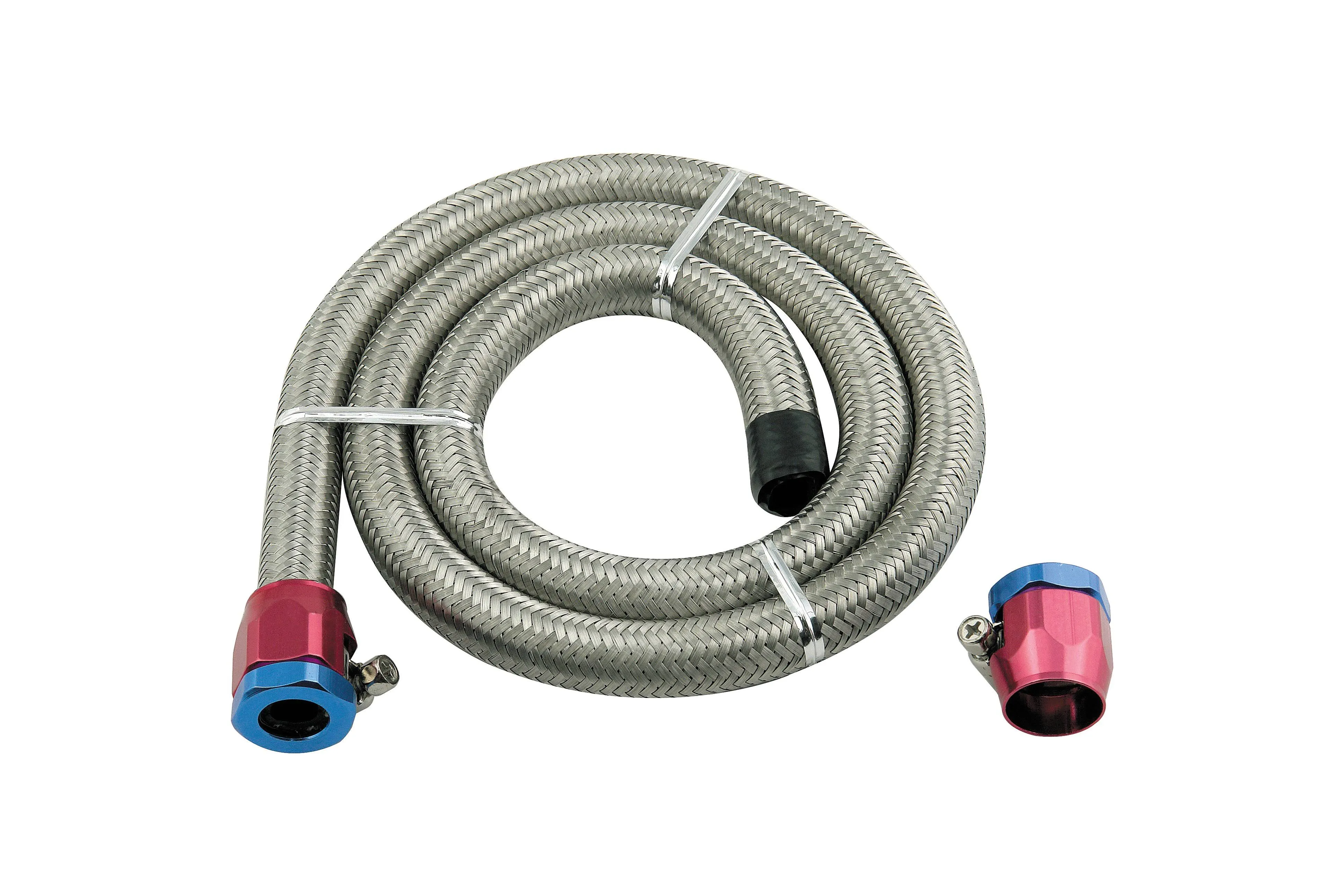 Mr. Gasket 1526 Braided Stainless Steel Fuel Line Hose Kit - 3/8 Inch X 3 Foot