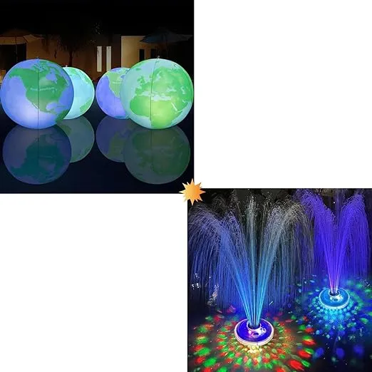 Floating Pool Lights,Solar Powered Earth Pool Lights That Float - Floating Pool Fountain with Underwater Lights