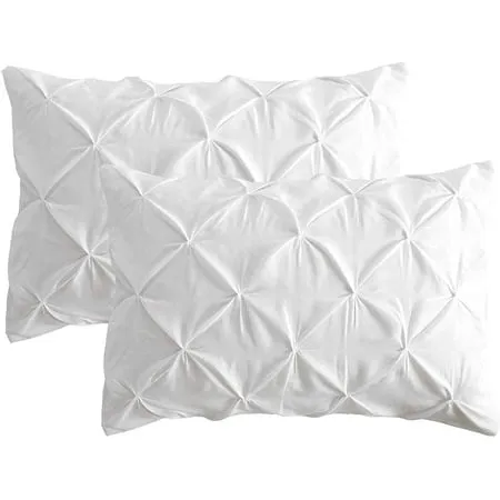 Cotton Metrics Heavy Quality Standard Pillow Sham Set of 2 White Pinch Pleated Pillow Shams 600TC 100% Organic Cotton White Pillow Shams Gorgeous Pinch Standard Size 20x26 Decorative Pillow Shams