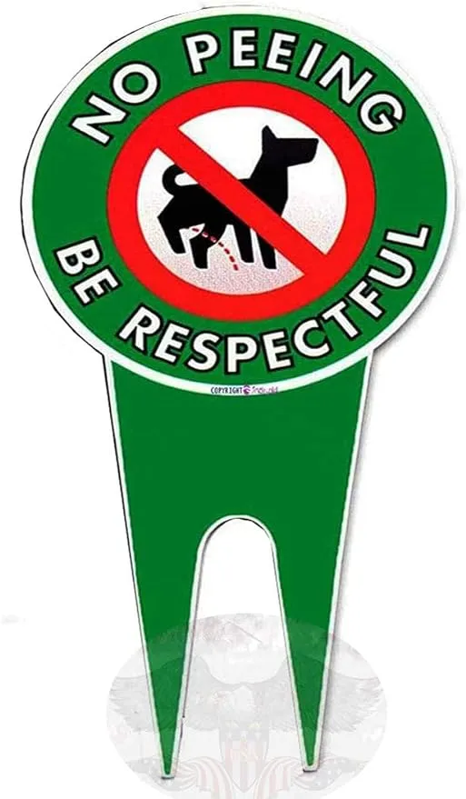 Eletina Art lawn decoration No Peeing Be Respectful Dog Sign Stop Dogs from Pooping and Peeing On Your Lawn Sign Politely Reads Please Be Respectful Protect Your Property! (6 X 12 In 1 piece No Peeing)