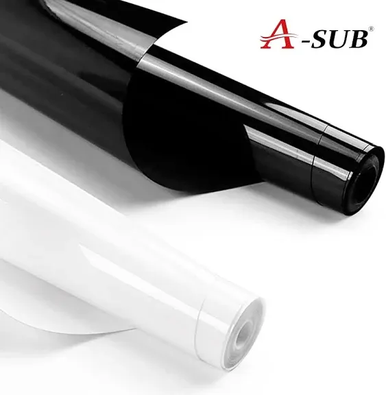 A-SUB HTV Iron on Vinyl 12 x8FTx2 Rolls Black and White HTV Vinyl Rolls Bundle Heat Press Transfer Vinyl Easy to Cut and Weed