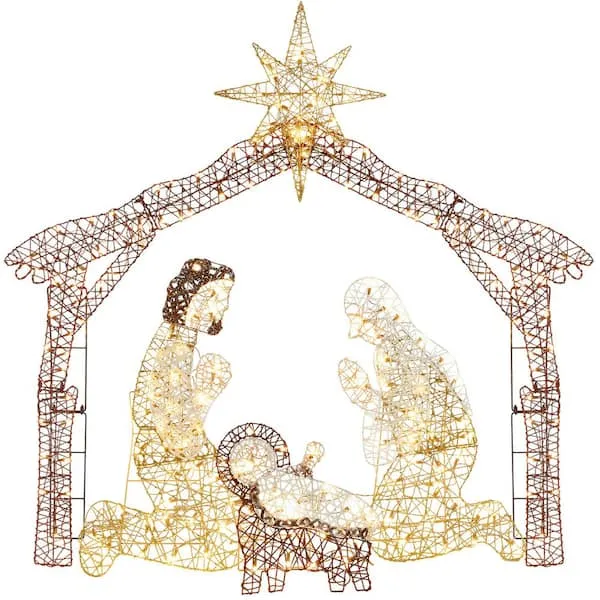 Best Choice Products 4ft Christmas Holy Family Nativity Scene