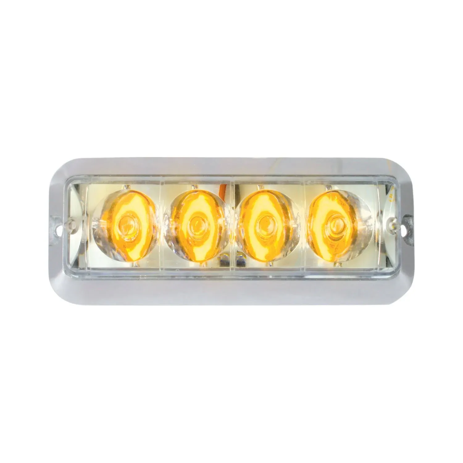 Custer Products Inc Strl4a 4in Amber Flush Mount Self Contained Strobe Solid And Strobe 3 Wire