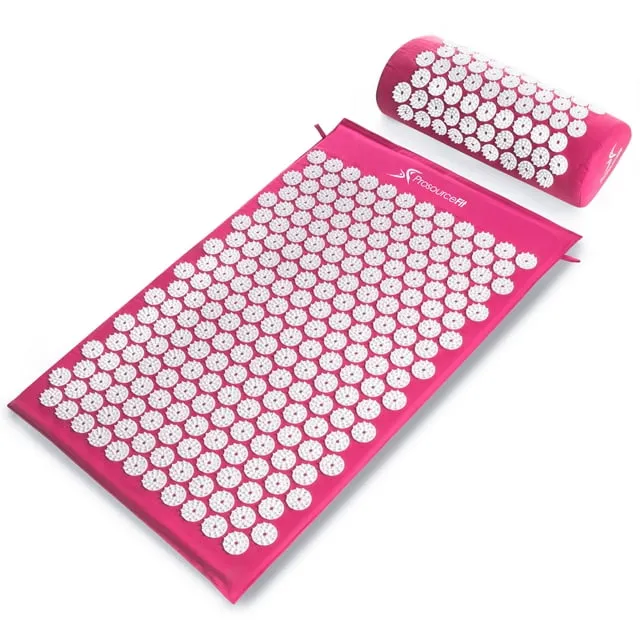 ProsourceFit Acupressure Mat and Pillow Set, Pink