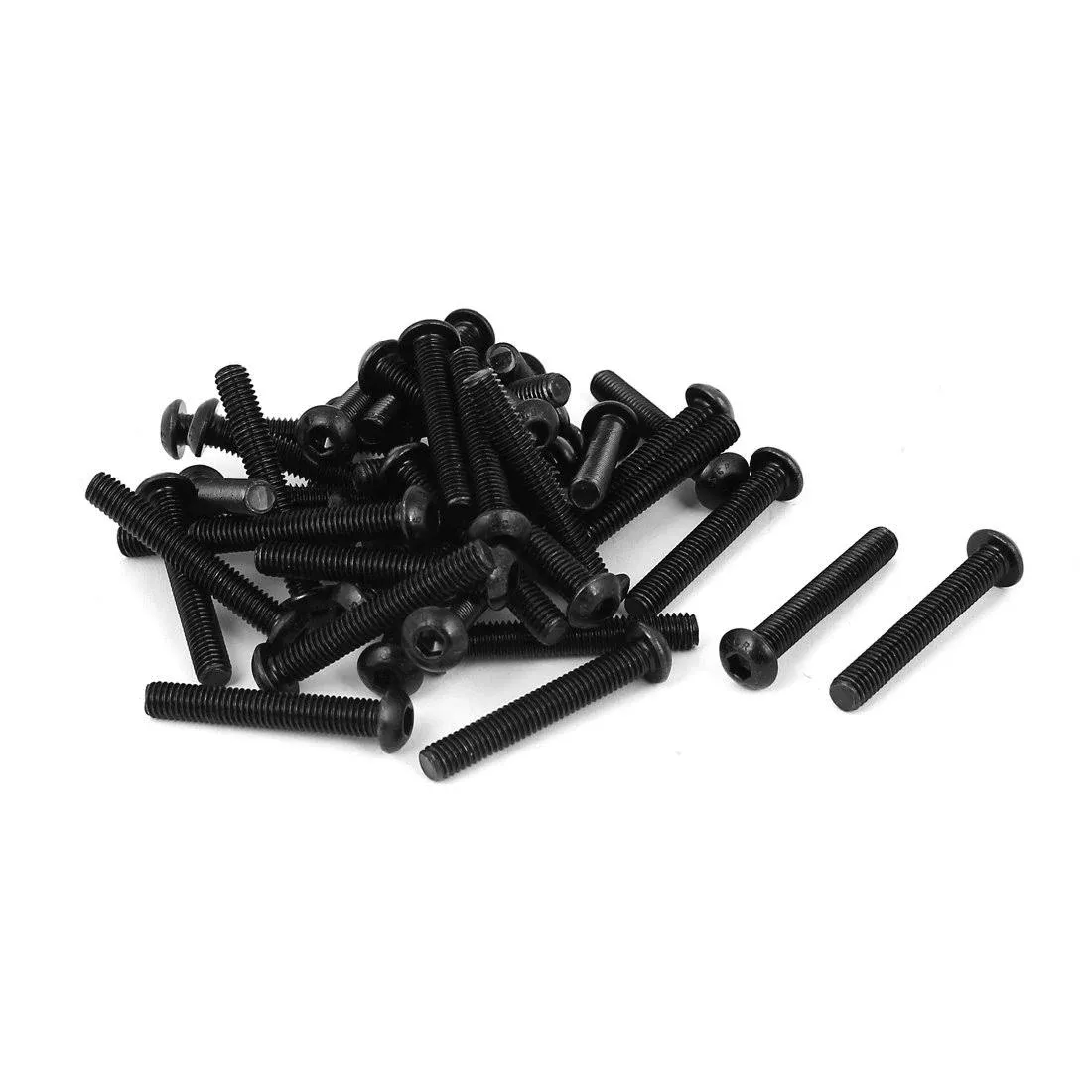 Uxcell M6x40mm 10.9 Alloy Steel Button Head Hex Socket Cap Screw Bolt Black 40pcs