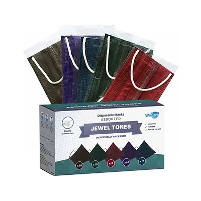 WeCare Disposable Face Mask Assorted Jewel Tones