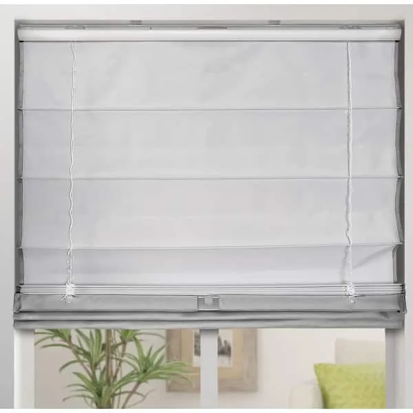 Arlo Blinds Gray Room Darkening Cordless Lift Fabric Roman Shades - 29.5"W X 60"H