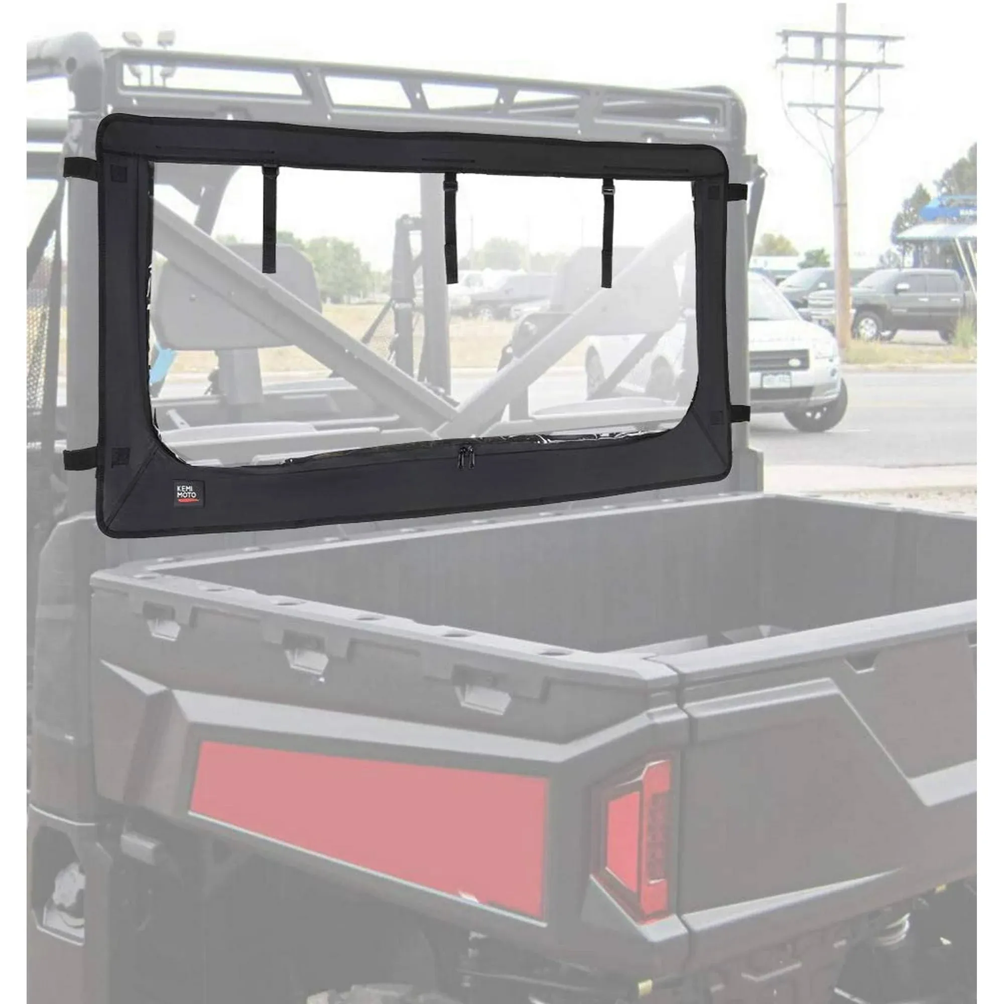 KEMIMOTO Rear Window Windshield for Polaris Ranger XP 1000 / Crew 900 2017-2022