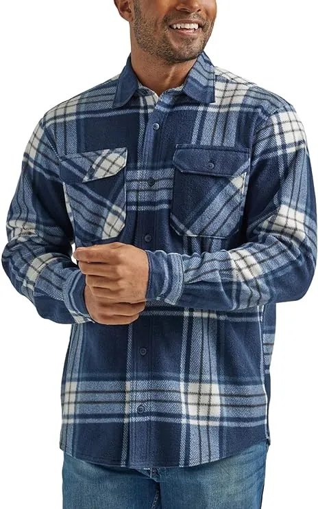 Wrangler Authentics Men's Long Sleeve Heavyweight Fleece Shirt