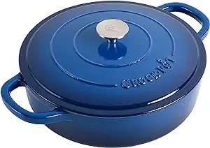 Crock Pot Artisan 5 Quart Enameled Cast Iron Braiser Pan - Sapphire Blue