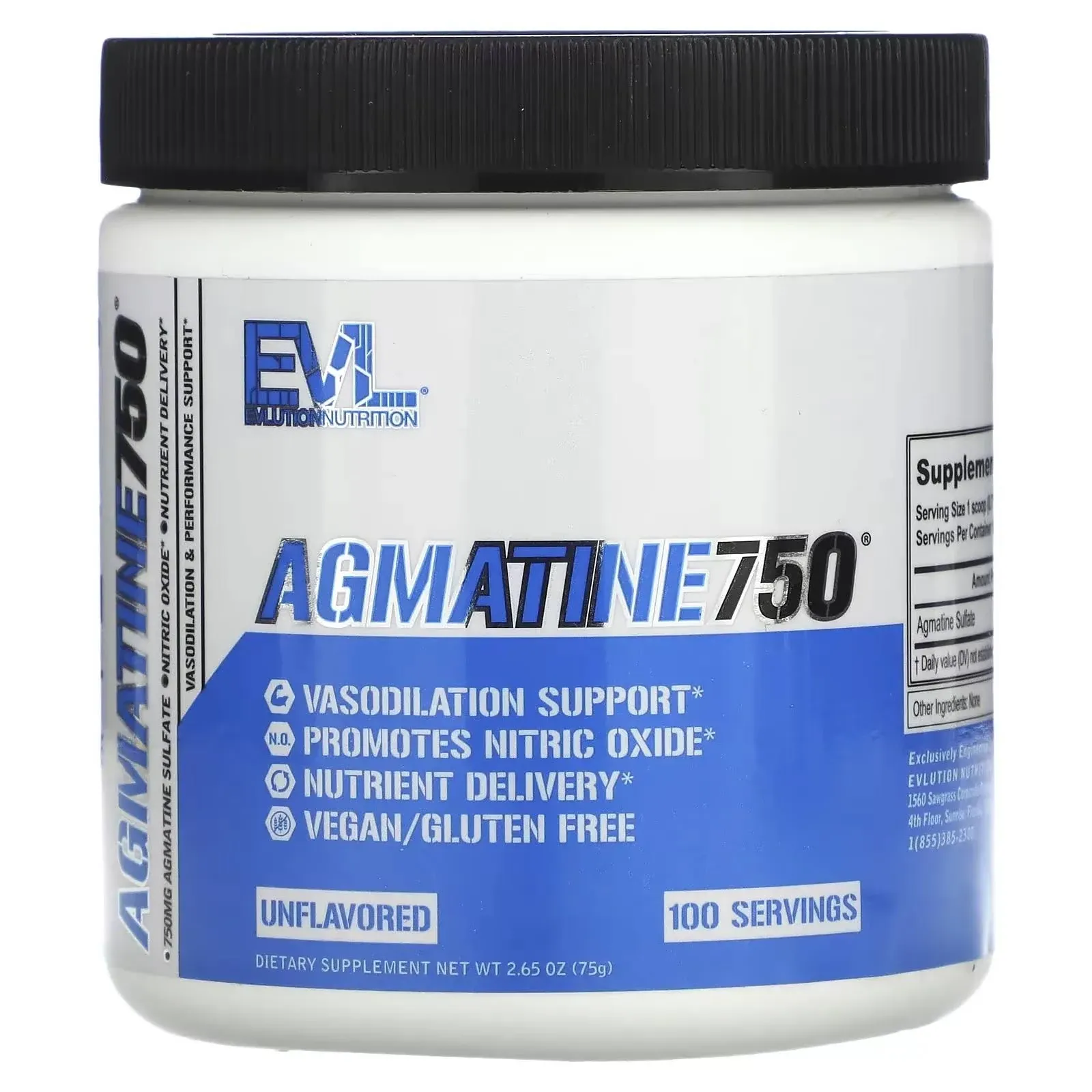 EVLution Nutrition Agmatine750 Unflavored 2.65 oz (75 g)