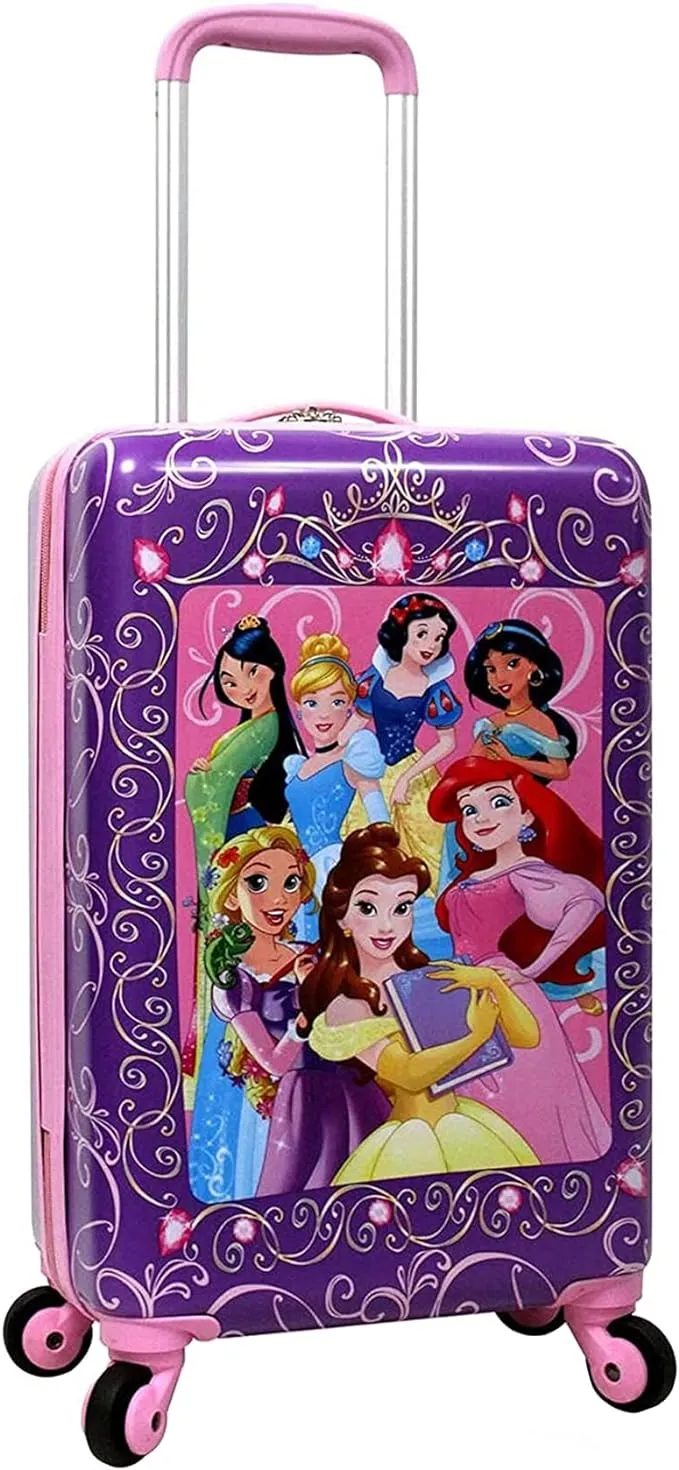 Disney Princess 20 Inches Hard-Sided Rolling Spinners Luggage for Kids