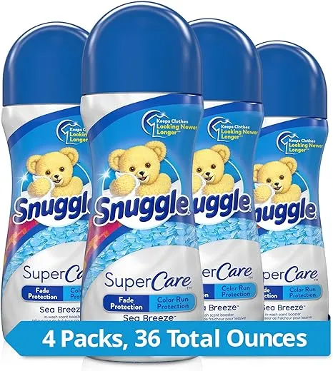 Snuggle SuperCare In-Wash Scent Booster, Lilies and Linen, Fade Protection and Color Run Protection, 9 Ounce, 4 Count