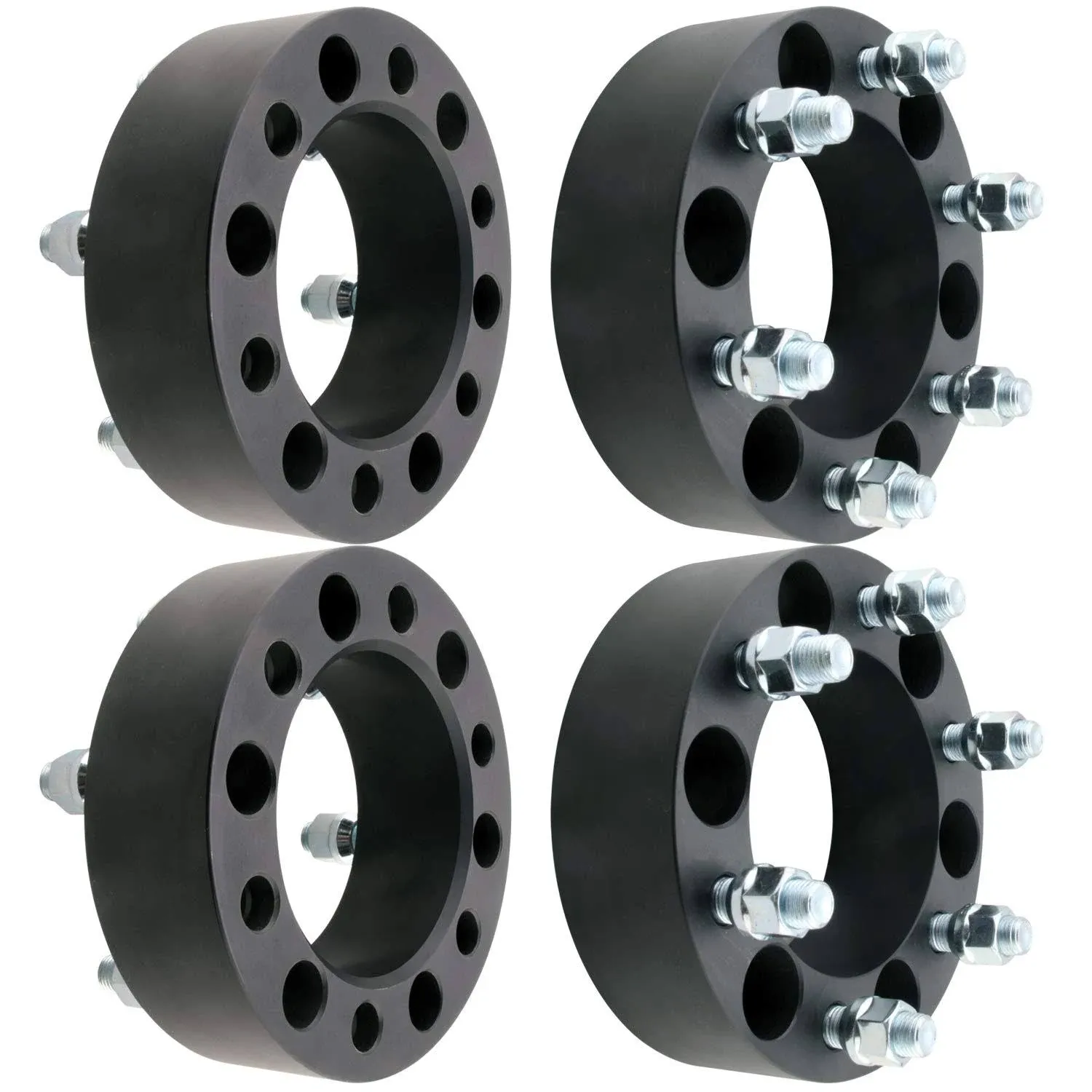 DCVAMOUS 4PC Black 6x5.5 Wheel Spacers 2 Inch with 14x1.5 Studs Compatible wi...