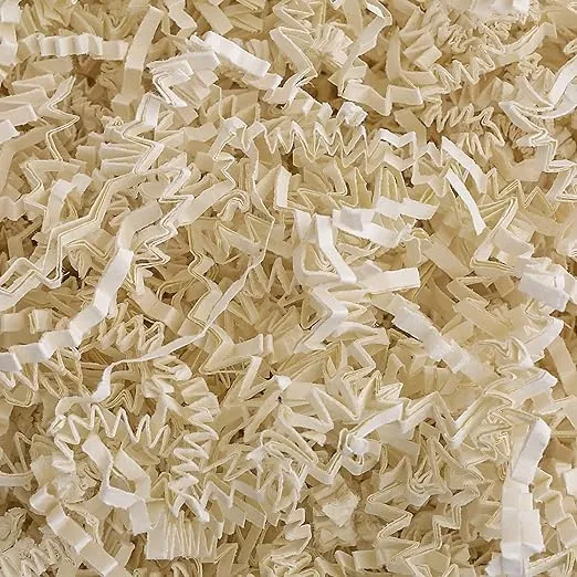 MagicWater Supply - 1/2 LB - Light Ivory - Crinkle Cut Paper Shred Filler great for Gift Wrapping, Basket Filling, Birthdays, Weddings, Anniversaries, Valentines Day, and other occasions