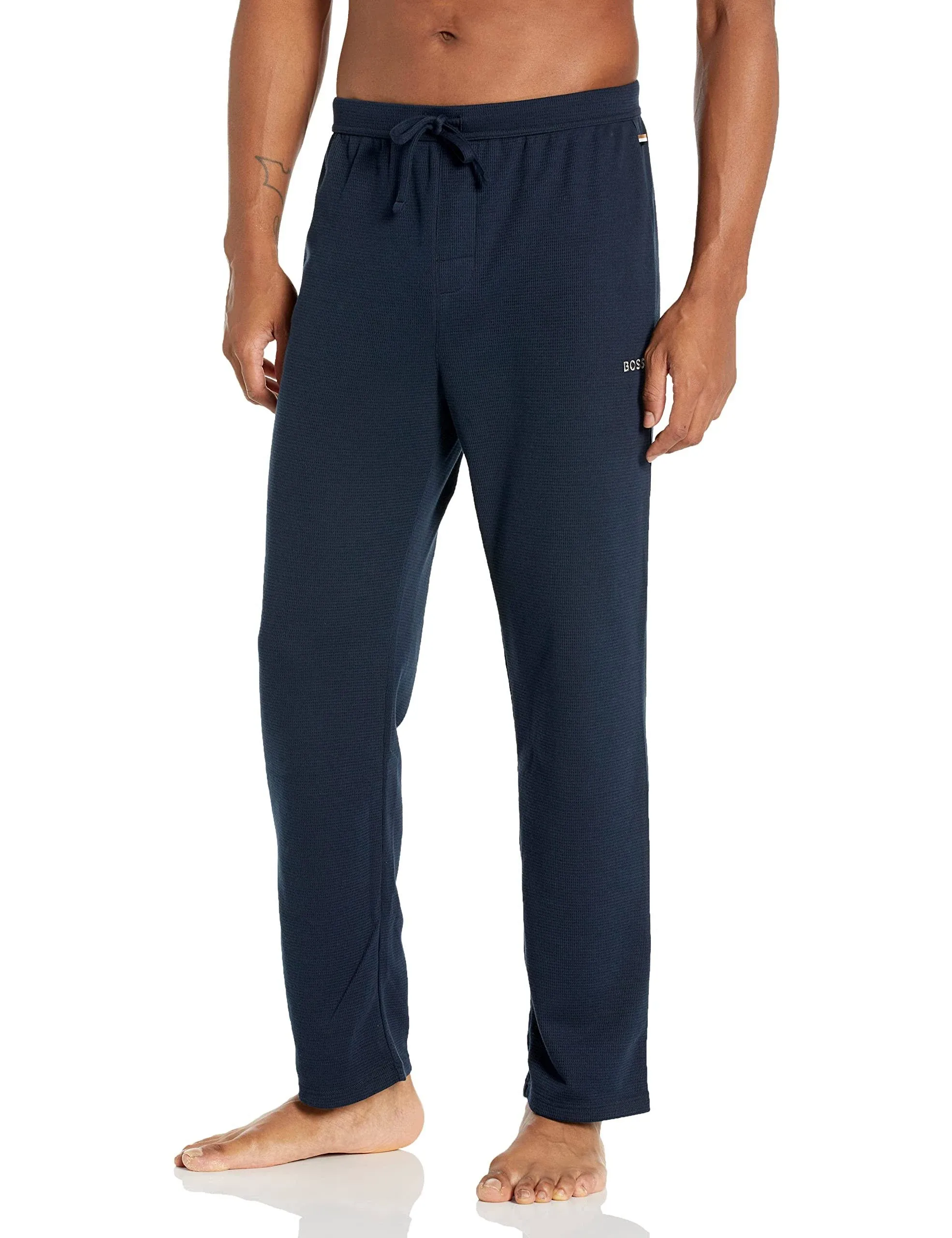 BOSS mens Waffle Cotton Blend Lounge Sweatpants