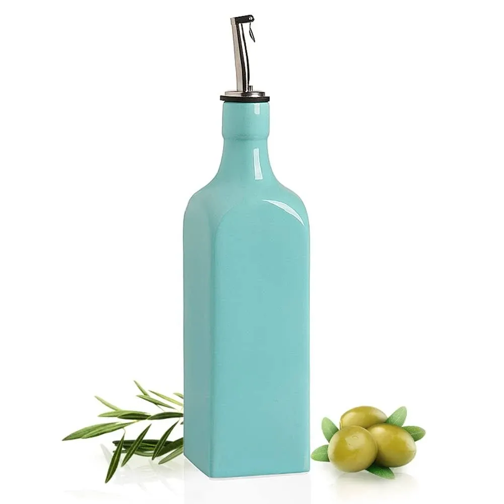 Ceramic Olive Oil Dispenser Bottle Opaque Oil Cruet Protects Oil To Reduce Oxida