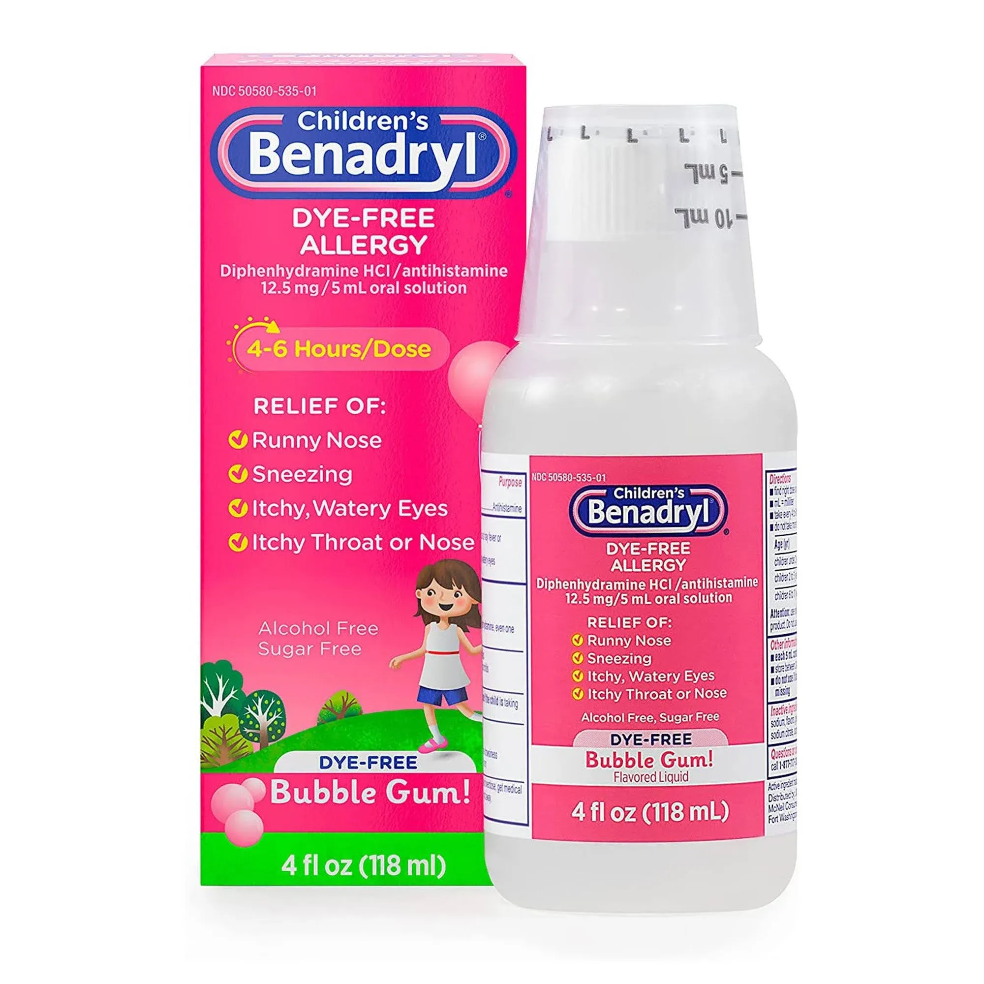 Childrens Benadryl Allergy Liquid Cherry 8 Fluid Ounces (2 Count)