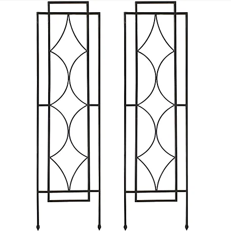 Sunnydaze Decor Chic Diamonds Design Steel Garden Plant Trellis -, Set of 2, HBM-635