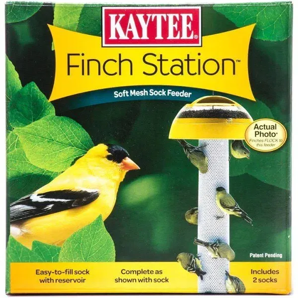 Pack of 2 Kaytee Finch Station Sock Feeder 6&#034; Diameter x 21&#034; Tall