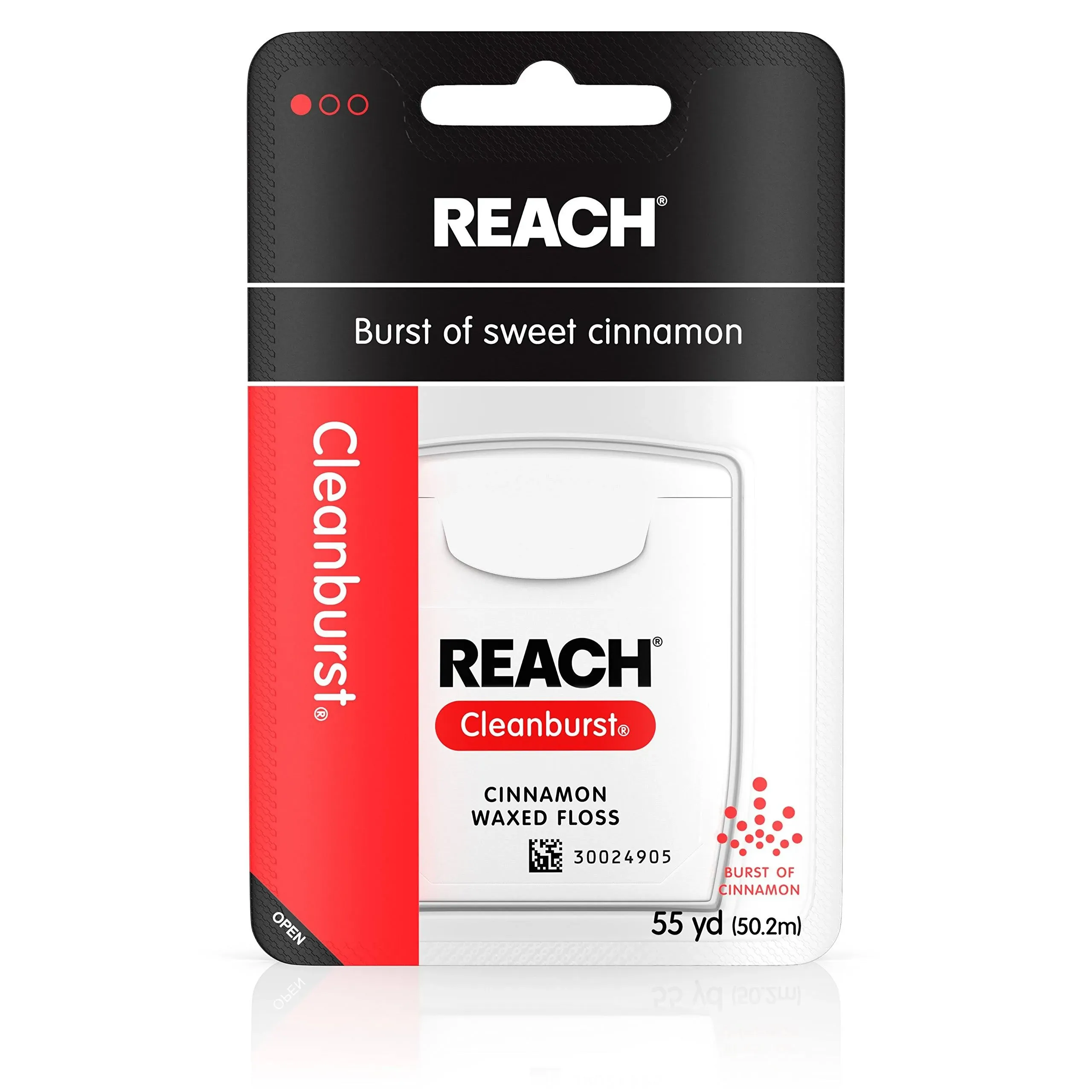 Reach Waxed Dental Floss 6 Pack Bundle, Cinnamon, Plaque Remover, Shred Resistant, Extra Wide Cleaning, Gentle On Gums & Teeth, PFAS-Free, Oral Care